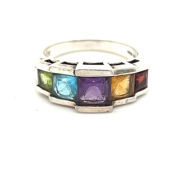 Sterling Silver 925 Semi-Precious Gems Ring - Picture 1 of 7